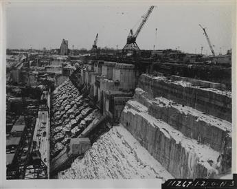 (NIAGARA FALLS--ENERGY) Pair of albums with approximately 178 photographs of the construction of the Robert Moses Niagara Power Plant.